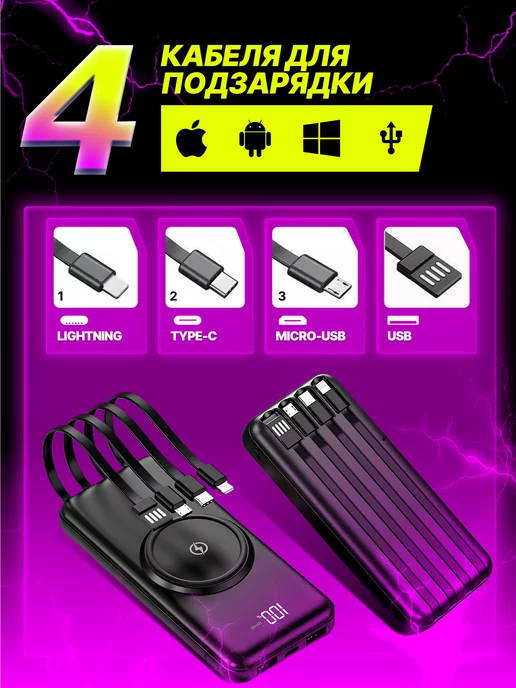 MYGAIDI Power Bank 30000 повербанк портативный, черный, фото 6