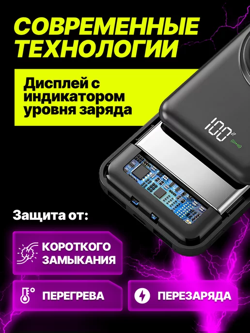 MYGAIDI Power Bank 30000 повербанк портативный, черный, фото 7