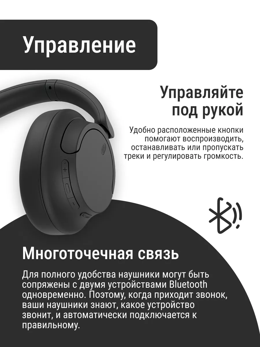 Беспроводные наушники Sony WH-CH720N Black Sony 198796713 купить за 9 475 ₽  в интернет-магазине Wildberries