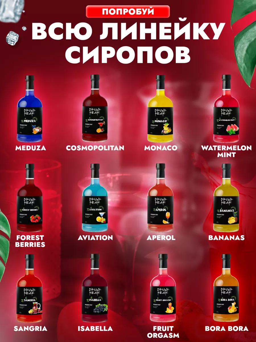 Сироп Космополитен для коктейлей DrunkBear 198802278 купить за 402 ₽ в  интернет-магазине Wildberries