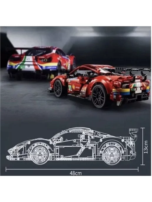 LEGO Конструктор Техник Феррари Ferrari 488 GTE 1677д, красный, фото 7