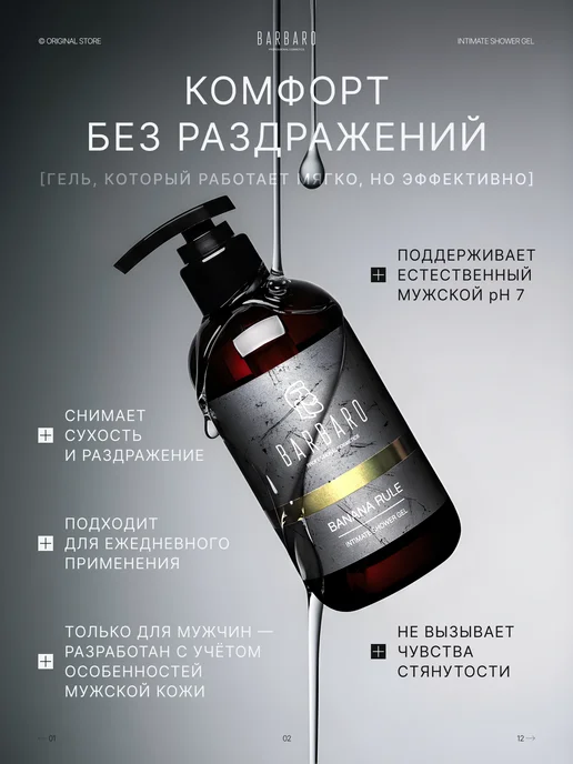 BARBARO Мужской интимный гель Banana Rule 250 мл, 250 мл, фото 2