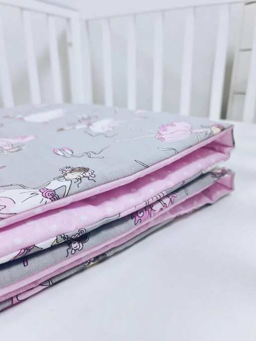 BABYTEX5 Одеяло-плед 70*95 см стеганое серое с балеринами, 70x95 см, фото 3