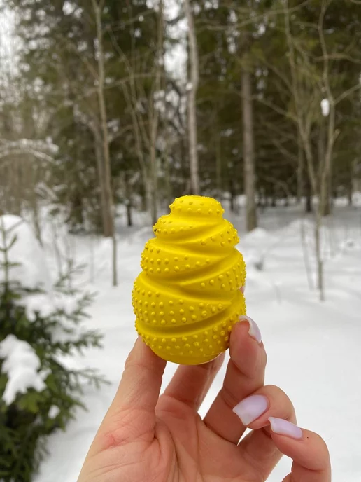 BobiDog Игрушка головоломка КОНГ из каучука с запахом для собак, желтый, фото 8