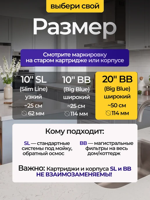 ITA Filter Картридж Fe-20 Jumbo 20BB сменный фильтр для воды под мойку, вариант, фото 4