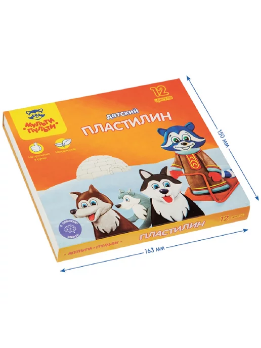 Мульти-пульти Пластилин "Енот на Аляске", 12 цветов, 180г, картон, 12 цв., 180 г, фото 3