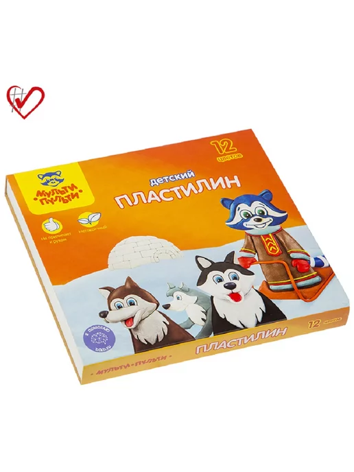 Мульти-пульти Пластилин "Енот на Аляске", 12 цветов, 180г, картон, 12 цв., 180 г, фото 4