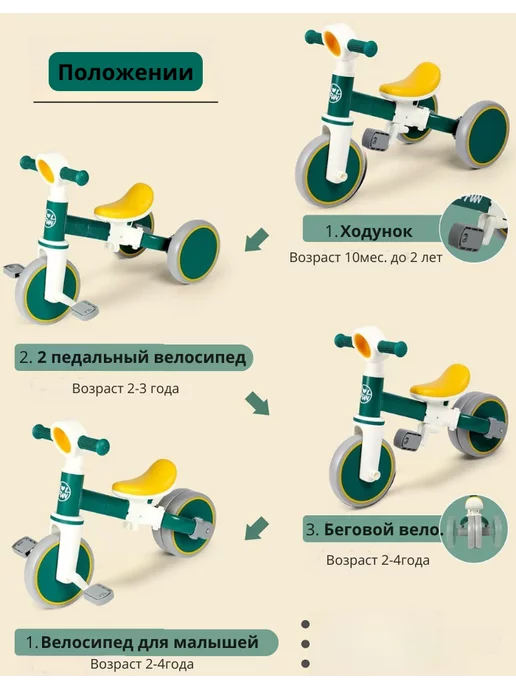 10DAY Велосипед трехколесный, зеленый, фото 3