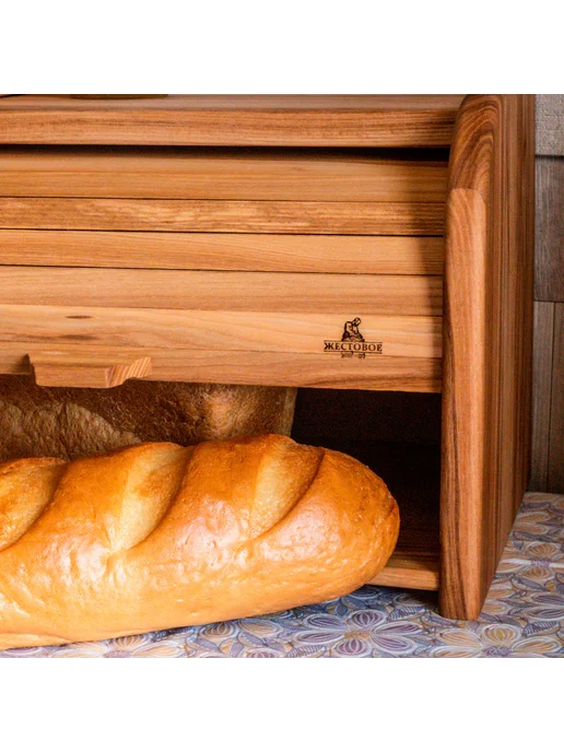 Жестовое Wood-Art Хлебница деревянная Анастасия, коричневый, фото 5