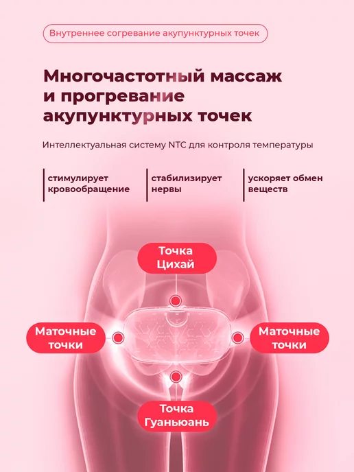 EspecciallyForYou Грелка с массажером при болях в животе и спине при месячных, розовый, фото 2