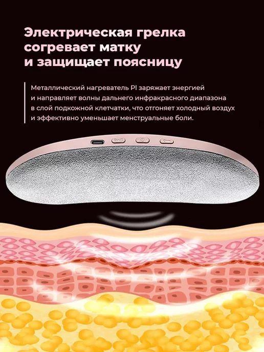 EspecciallyForYou Грелка с массажером при болях в животе и спине при месячных, розовый, фото 4