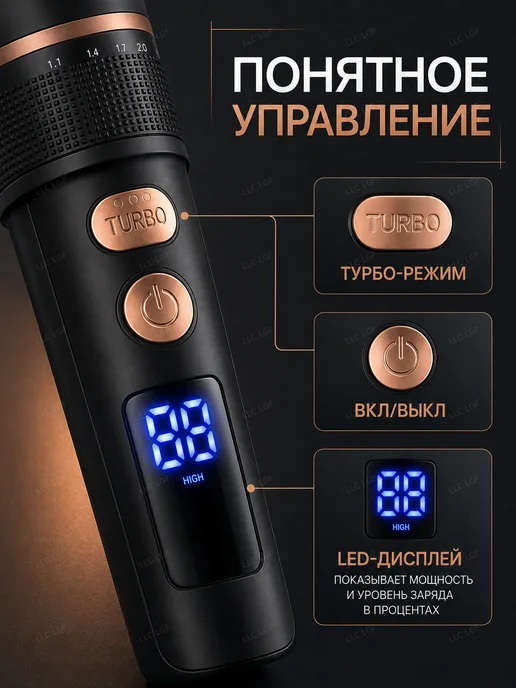 Geemy Машинка для стрижки волос беспроводная GM-6609, черный, фото 5
