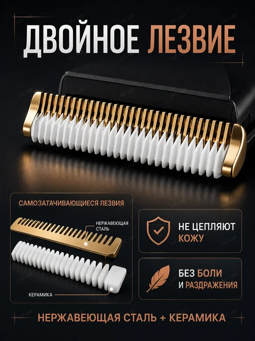 Geemy Машинка для стрижки волос беспроводная GM-6609, черный, фото 6