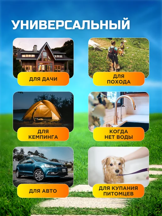 WALTER Душ портативный для дачи походный аккумуляторный, вариант, фото 2
