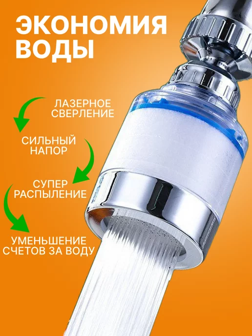 Cool aqua Фильтр для воды на кран на кухню пластиковый, белый, фото 5