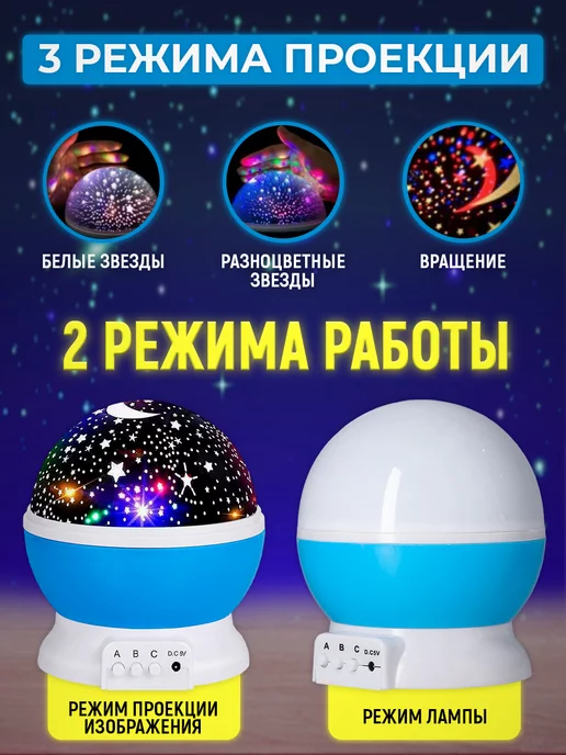 Nice One Ночник проектор звездное небо, синий, фото 2