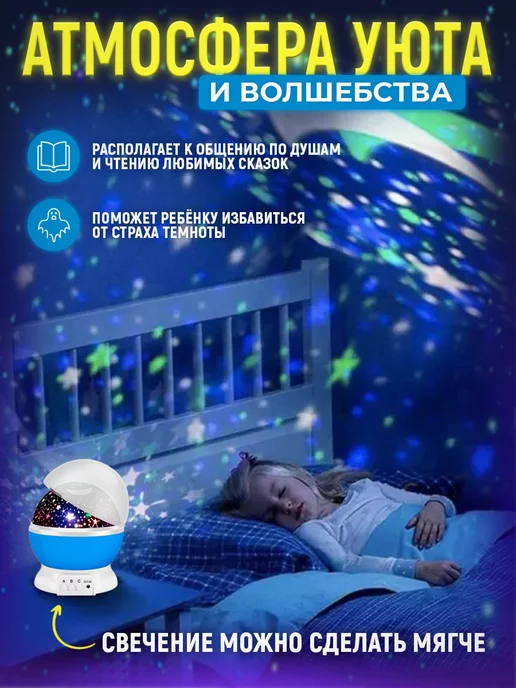 Nice One Ночник проектор звездное небо, синий, фото 3