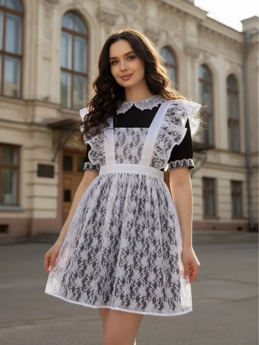ПКФ Успех Нарядный фартук школьный, белый