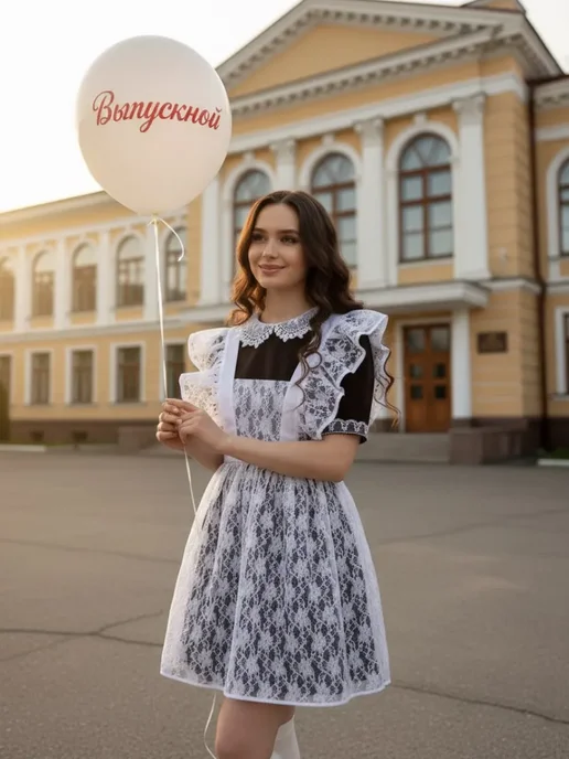 ПКФ Успех Нарядный фартук школьный, белый, фото 2