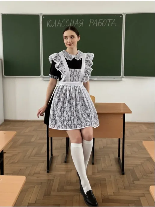 ПКФ Успех Нарядный фартук школьный, белый, фото 8