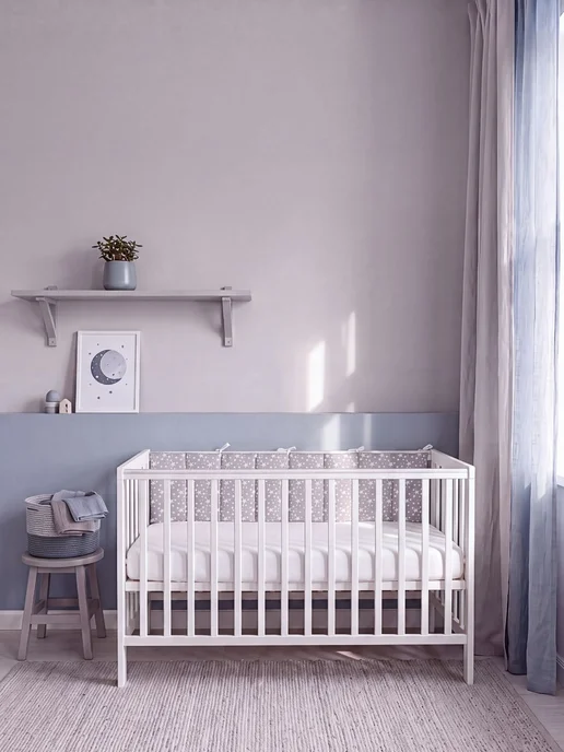BABYTEX5 Бортик в кроватку для новорожденных 120 см, белый, фото 5