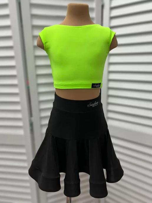 SARDANA DRESS Спортивный топ для бальных танцев однотонный черный, зеленый, фото 3