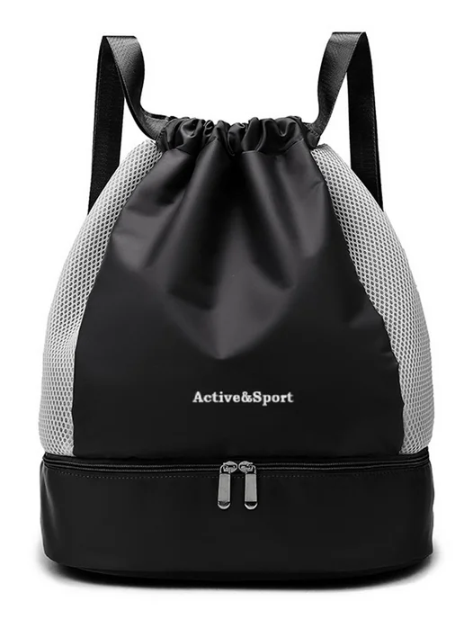 SHOPBAGS4U Сумка спортивная детская для формы и обуви в школу, черный, фото 8