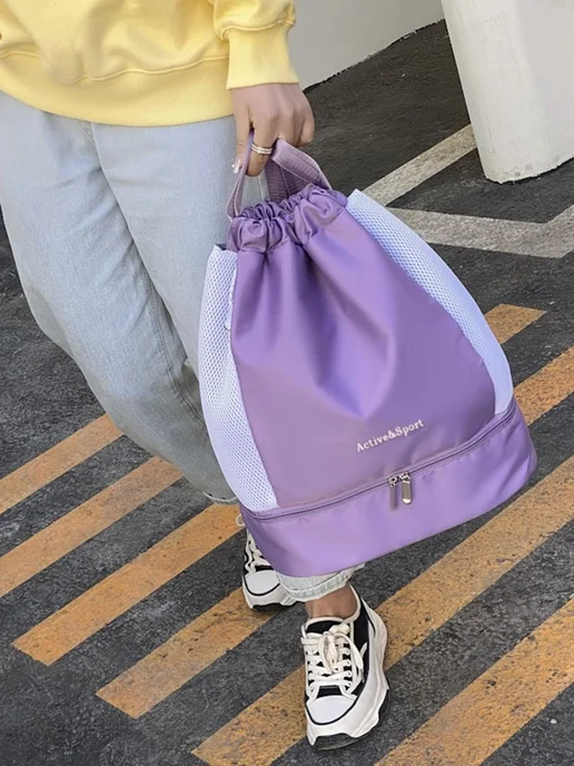 SHOPBAGS4U Рюкзак сумка подростку девочке для тренировок бассейна, фиолетовый, фото 7