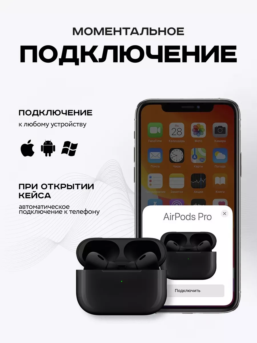 Наушники беспроводные Al Pods Pro 2 блютуз для айфон андроид VULKAN  199952199 купить за 1 532 ₽ в интернет-магазине Wildberries