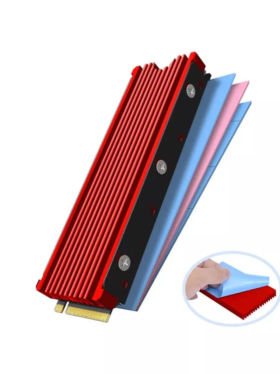 Радиатор охлаждения ssd диска M.2 2280 JeYi RED
