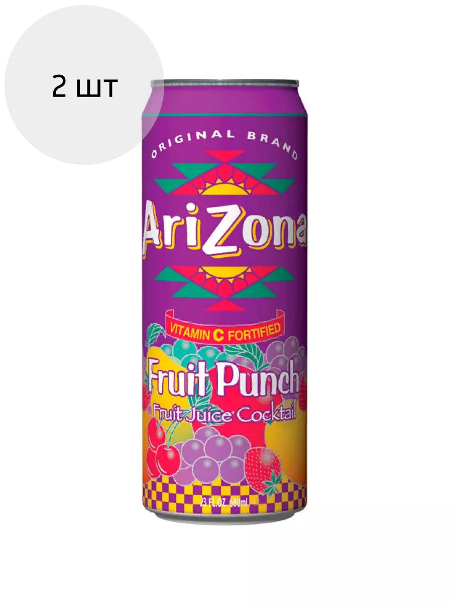 Напиток Fruit Punch Фруктовый Пунш, 680мл, США х 2шт Arizona 199998432  купить за 795 ₽ в интернет-магазине Wildberries