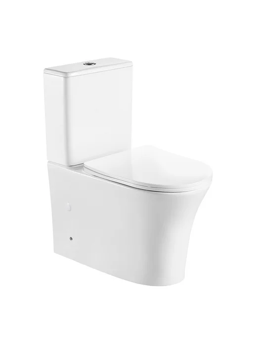 Azario Унитаз напольный с бачком безободковый Anteo Round AZ-1219A, белый, фото 5