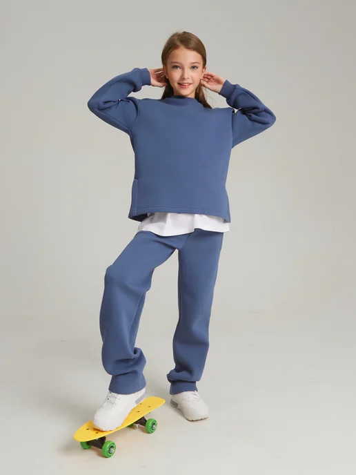 Valeur KIDS Теплый костюм с начесом, синий, фото 3