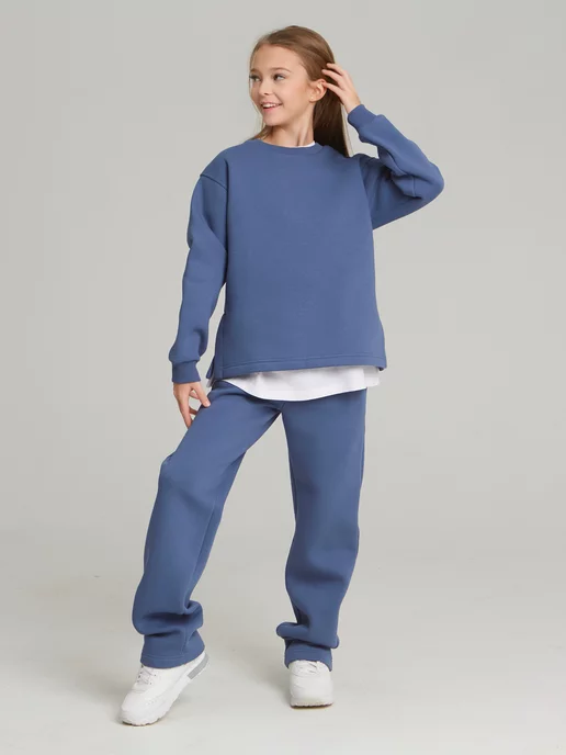 Valeur KIDS Теплый костюм с начесом, синий, фото 8