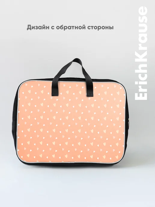 ErichKrause Папка школьная для девочки текстильная на молнии A4+, черный, фото 5