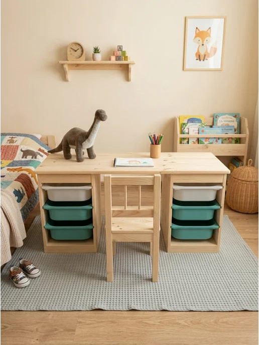 IKEA Стеллаж для игрушек ТРУФАСТ вертикальный, сосна, желтый, фото 3