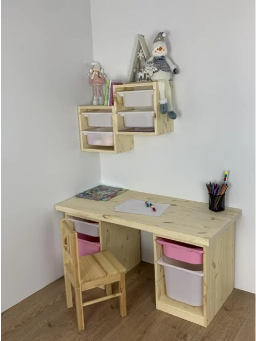 IKEA Стеллаж для игрушек ТРУФАСТ вертикальный, сосна, желтый, фото 5