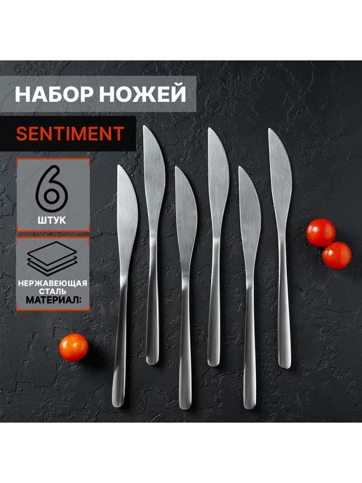 Теропром 7354150 Набор столовых ножей Sentiment, 6 шт, 6 шт
