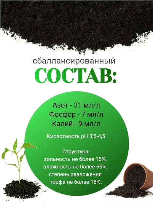 ЛАМА ТОРФ Торф кислый 60 л ЛамаТорф, 60 л, фото 4