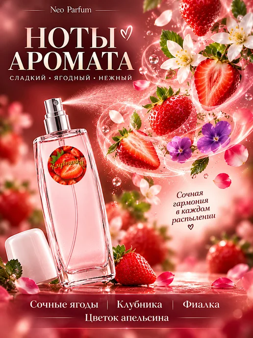 Neo Parfum Спрей духи для тела Clubnichka Клубника сладкие 50 мл, 50 мл, фото 2