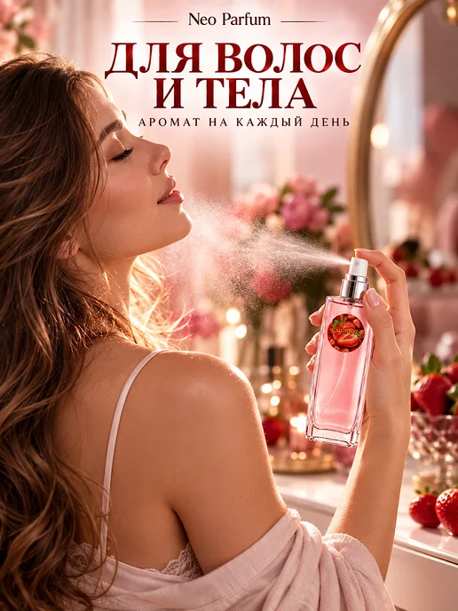 Neo Parfum Спрей духи для тела Clubnichka Клубника сладкие 50 мл, 50 мл, фото 6