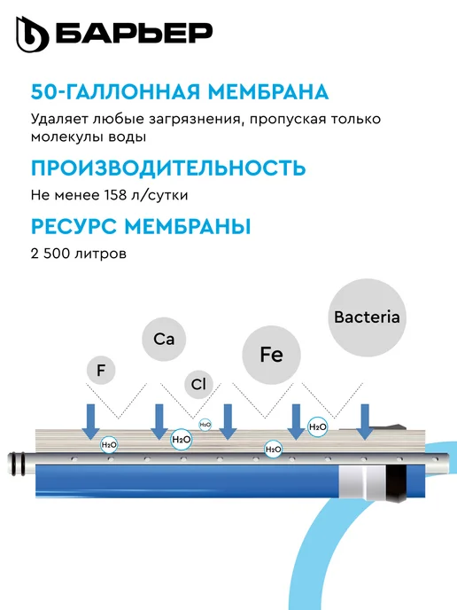 БАРЬЕР Фильтр обратного осмоса под мойку Мастер Осмо 50, вариант, фото 4