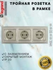 Розетка тройная в комплекте с рамкой Legrand 200155435 купить за 428 ₽ в интернет‑магазине Wildberries