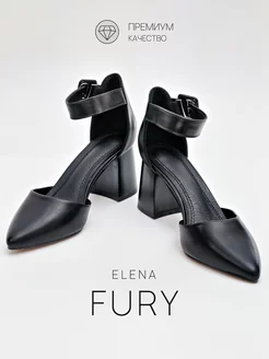 Туфли кожаные на среднем каблуке Elena Fury 200164996 купить за 1 968 ₽ в интернет-магазине Wildberries