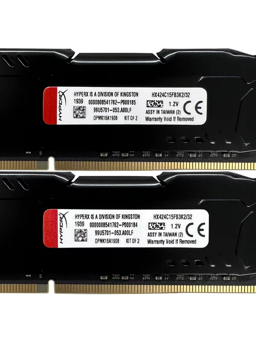 HYPERX Оперативная память DDR4 32Gb (2x16Gb) 2400 MHz Fury Black, 32 ГБ, фото 2