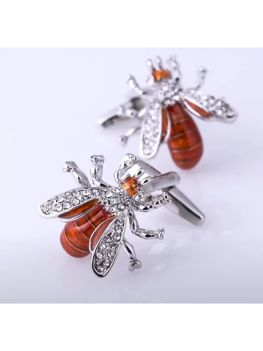Diamond Squirrel Запонки Пчелка, серый, фото 2