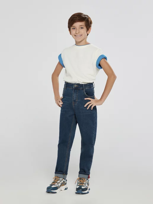 OLDOS Джинсы широкие, синий, фото 6
