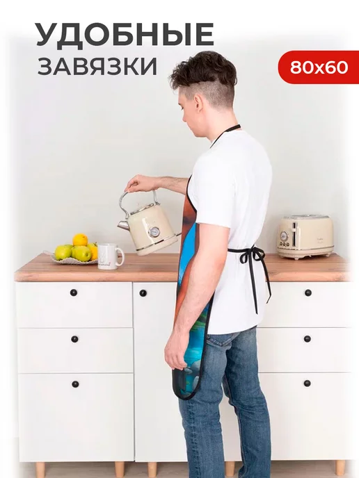Kitchenfun Фартук кухонный мужской поварской,с приколом, черный, фото 3
