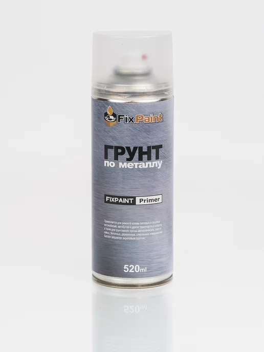FixPaint Грунт по металлу белый Primer акриловый, 520 мл, 520 мл, черный