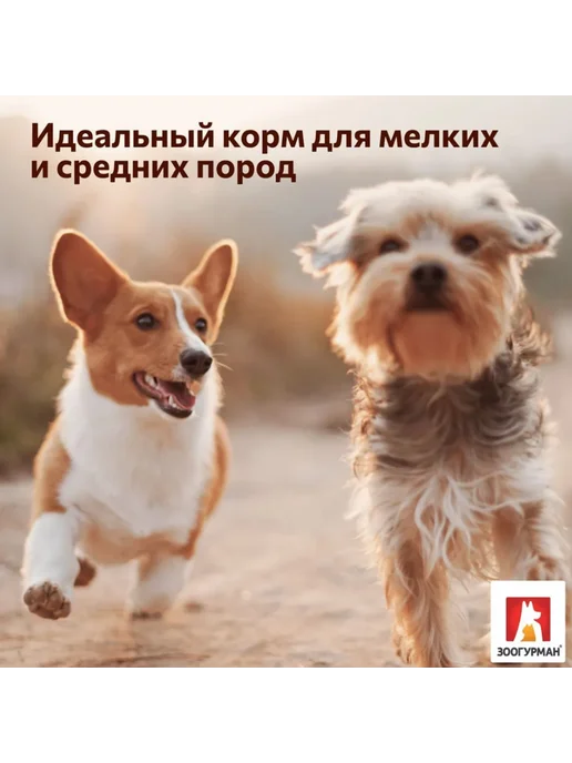 Сухой корм ЗООГУРМАН для собак, мелкие, чувствительное пищеварение, ягненок, 1,2 кг, фото 8